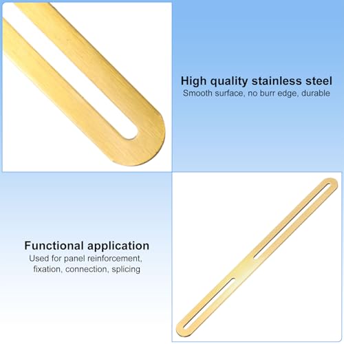 M METERXITY 2-Pack Flat Mending Plate Support 11.02x0.94in, Gold - color: Gold, size: 280 x 24mm