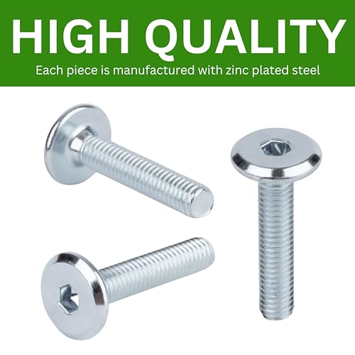 Spare Hardware Parts Replacement for IKEA Furniture Screw Metric Head Cap PF6S Screw - Part #105105 | Joint Connector Bolt M6.0-1.0×30 Full Thread with 4mm Hex Recess | Pack of 8 - size: 105105