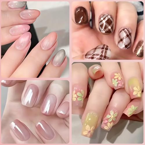 Pat Pat Gel,Ombre Gel Nail Polish Gradient Patting Gel Nail Kit for Painting DIY Nail Art No Wipe, Blooming UV/LED Curing with Tweezer and 100Pcs Nail Sponges for Ombre (9 colors A) - color: 9 Colors-A
