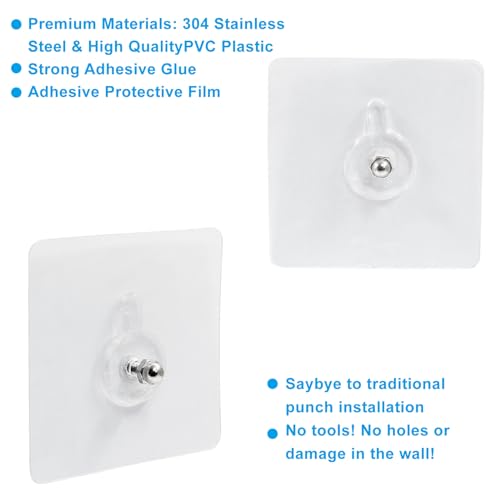 Hitefu Self-Adhesive Wall Hooks, 10pcs, 10mm - size: 10mm