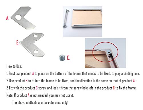 LBY 40pcs Picture Frame L Shape Angle Bracket Flat Plate Fastener, Metal Picture Frame Hardware Corner Gasket, Corner Brace Joint Bracket Fastener, Joints Support Bracket, Silver