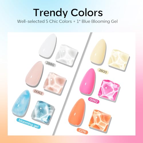 modelones Gel Nail Polish Set 6 Colors White Pastel Yellow Pink Orange Nude - color: A A2 White Pastel