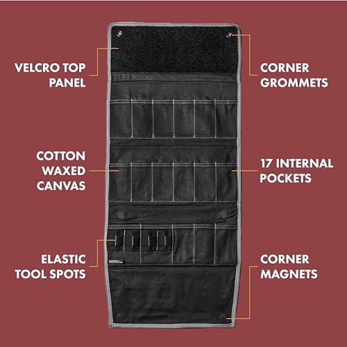 Knafs - Burrito Grande Knife Storage Roll - Large Hanging Expandable Bag with Straps - color: Black