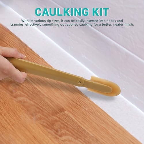 Huakaile 4 Size Set Rubber Caulking Tool, Premium Smooth Caulking Spatula Tool, Sealant Caulk Finishing Tool, Grout Applicator Tool for Tile Spreader Brick Skirting Kitchen Bathroom (4)