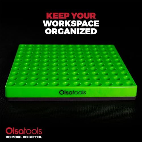 Olsa Tools Extra Large Hex Bit Organizer - Magnetic Base Tool Organizer - Screwdriver Bit Holder for Shop and Garage - Durable Construction - Professional Grade (Green, XL - 1pc) - color: Green, size: XL - 1pc