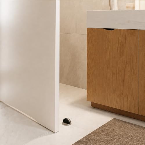ANGSTROM Half Dome Door Stop – Heavy Duty Floor Mount Door Stopper, Modern Low-Profile Design for Home & Office, Brushed Nickel (1-Pack) - color: Brushed Nickel