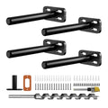 4pcs Wall Shelf Brackets Heavy Duty Floating Shelf Bracket Hidden,Invisible Black Shelving Brackets Decorative Floating Shelf Hardware Heavy Duty,Metal Shelf Support Bracket(4"-4pcs) - size: 4 inch-4pcs