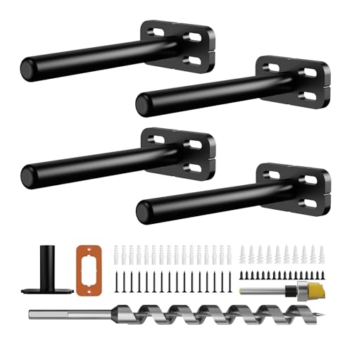 4pcs Wall Shelf Brackets Heavy Duty Floating Shelf Bracket Hidden,Invisible Black Shelving Brackets Decorative Floating Shelf Hardware Heavy Duty,Metal Shelf Support Bracket(4"-4pcs) - size: 4 inch-4pcs