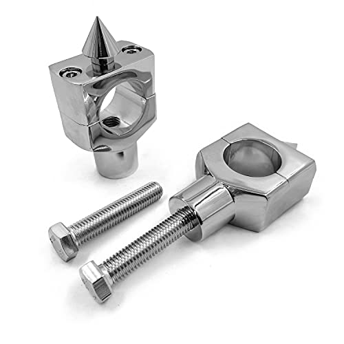 HTTMT- 1.25" / 31.25mm Chrome Motorcycle Handlebar Riser Compatible with H-D Sportster Softail Victory cruisers [P/N: MT030-008A-1.25-CD] - color: Chrome, size: Spike 1.25 inch