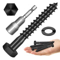 (10Sets) 3/8" x 2-1/2" Hex Head Lag Bolts, Heavy Duty Lag Screws with Washers, 304 Stainless Steel Bolts 18-8, Lag Screws Wood Screws, Partial Thread Black Oxide, 3/8 Bolt by Mywish - size: 3/8 x 2-1/2" (10 set)