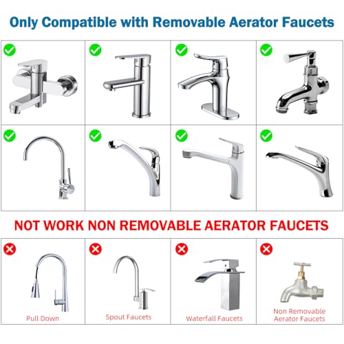 Hibbent Faucet Aerator, 360 Degree Kitchen Sink Faucet Aerator, Dual-function Swivel Big Angle Kitchen Faucet Attachment, Faucet Replacement Part, Matte Black - color: Matte Black, style: Dual Modes
