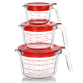 M MCIRCO 6 Pcs Glass Measuring Cups with Lids Set, 1 Cup, 2 Cup, 4 Cup - size: 1-Cup