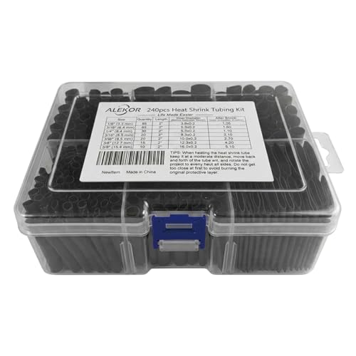 3:1 Dual Wall Heat Shrink Tubing Kit 240 PCS Black