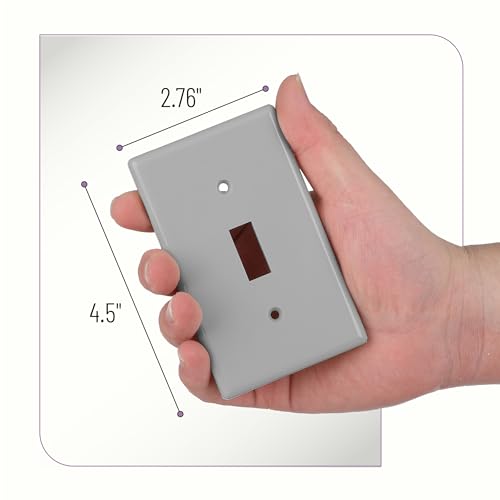 Bates- Light Switch Plates, 10 Pack, Light Gray, Light Switch Cover Plate, Single Switch Plate Cover - color: Light Gray, size: 10 Pack, Standard-Size