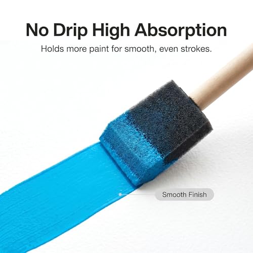 Poly Foam Brushes 21pcs, Sponge Brushes, High Density Foam Paint Brush for Painting, Staining, Paint Sponges (1", 2", 3", 4") - size: 1"- 4" assorted 21pcs