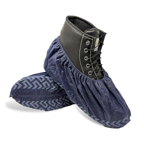 ShuBee Original Disposable, Extra-Large Boot and Shoe Covers, Thicker & Stronger, Durable Protection for Floors - 50 Pairs - color: Dark Blue