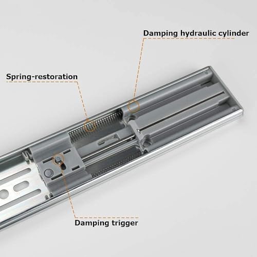 LONTAN 20 Inch Soft Close Drawer Slides with Rear Mounting Brackets 1 Pair - size: 20 Inch