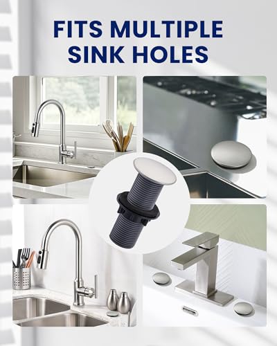 Kitchen Sink Hole Cover, Brushed Stainless Steel Faucet Hole Cover - color: Brushed