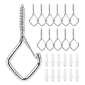 12 Pack 304 Stainless Steel Ceiling Hooks for Plants, Locking Clip - size: 12