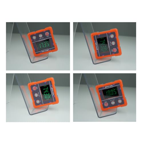 NYEAR Digital Electronic Angle Gauge Type-C Rechargeable, Four sided strong magnet, IP67 waterproof rating, Measures 0-90 and 0-180 Degree Ranges, Measures and Sets Angles or TAN