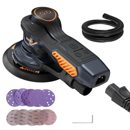 MAXXT Ramdon Orbital Sanders for 6inch, 10000 RPM Electric Orbital Sander with 10PCS Sandpapers, 6 Variable Speed Wood Sander for Woodworking/Sanding/Polishing