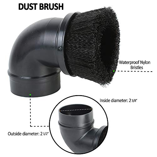 Shop Vac Accessories 2 1/2 inch Attachments (2.5 Wet Dry Vac Accessories - Extension Wands, Floor Brush, Dust Brush, Crevice Tool, Utility Nozzle, and Hose Kit (7-Pack Attachments) - size: 7-Pack Attachments