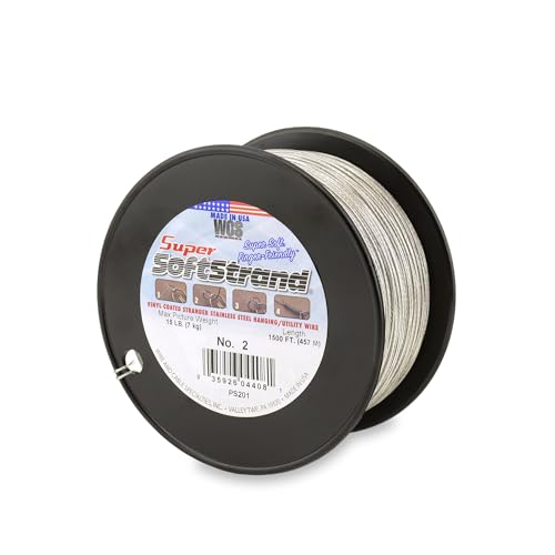 SuperSoftstrand Picture Hanging Wire - Shop Spool - 1500ft - #2, 15 lb - size: #2, 15 lb, style: Shop Spool