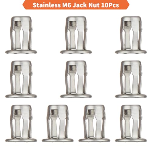 Jack nut Installation Tool Set Hand Thread Insert Jacknuts with Tool Kit - size: Stainless M6 Nuts-10PCS