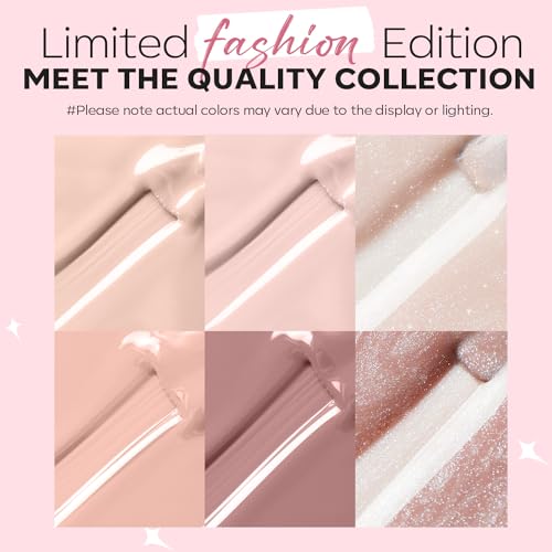 modelones Nail Polish Set, 6 Colors Bubble Bath Nude Glitter Nail Polish - color: A1 Bubble Bath Set