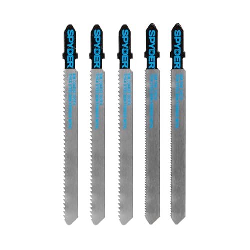 Spyder 5-Piece Jig Saw Blade Set, for Metal, CRV/HSS Bi-Metal Steel, T-Shank Compatible with All Major Brands (300063) - size: 3-1/2 inch, style: 5-Piece Set
