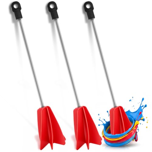 Loosh 3 Pcs 16" Paint Stirrer for Drill, Paint Mixer Attachment, Red - color: Red, size: 16"