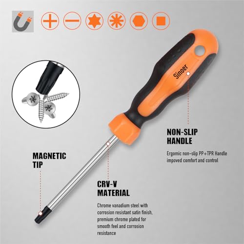 Sinoer 70-Piece Magnetic Screwdriver Set with Storage Case