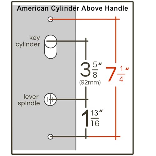 10" Arch Keyed MPL Hinged Patio Door Active Handleset Trim Compatible with Ashland, Marvin, Milgard & Jeld-Wen French Doors, 3-5/8" Handle PZ, 7-1/4" H.C., Non-Handed, Matte Black