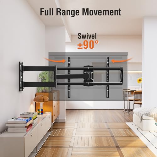 32" Long Arm TV Wall Mount for 32-75 Inch TV, Corner TV Bracket Single Stud - size: TV 42-75". Arm 32"