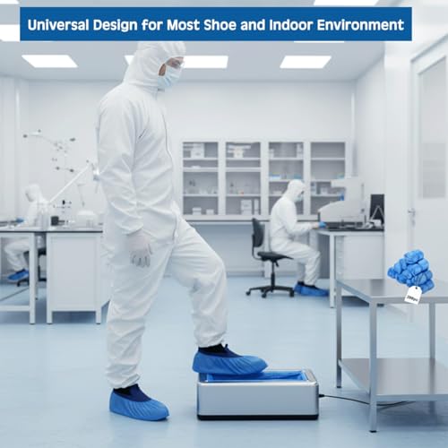 Shoe Covers Dispenser with 200pcs Shoe Cover Disposable Non Slip, User-Friendly and Reliable Shoe Cover Machine, Automatic Shoe Cover Dispenser for Home, Office, Factory Use