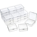 SATINIOR 24 Packs Small Clear Plastic Beads Storage Containers Box with Hinged Lid for Storage of Small Items, Crafts, Jewelry, Hardware (2.9 x 2.9 x 1 in) - size: 2.9 x 2.9 x 1 in