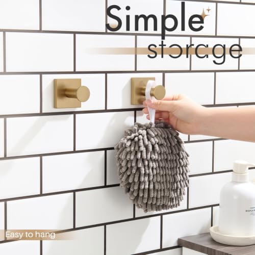 KOKOSIRI Robe Hooks Bath Towel Hooks for Wall Closet Kitchen Hanging Towels Bathroom Hardware Champagne Bronze Stainless Steel 2 Pack, B1016CPG-P2 - color: Champagne Bronze, size: 2 Pack