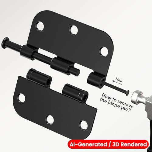 TDCHINGES Rounded Matte Black Door Hinges 3.5" 5/8"Radius Lasting No Squeak - color: Matte Black-Rounded, size: 1 Pack-Ball Bearing-lasting no squeak