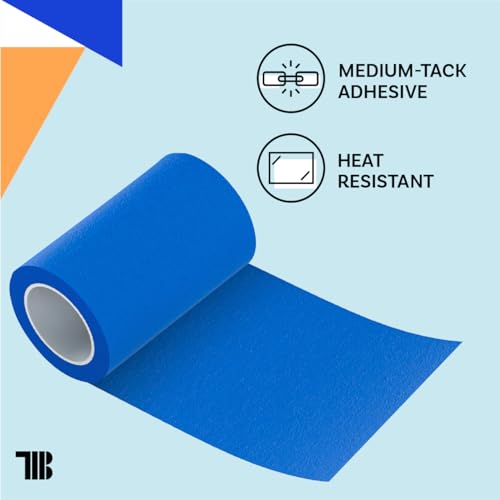 TapeManBlue Wide Painters Tape 6 inch x 60 yds, Made in USA, Extra Wide Masking Tape for Laser Cutting, 3D Printing, and Painting, Removes Cleanly with No Residue - size: 6 inch x 60 yards