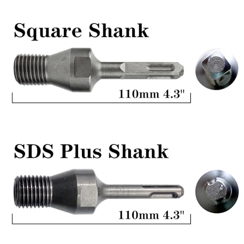 5.5" Dry Core Drill Bits for Cured Concrete with Rebar Brick Block Masonry etc 12.2in/310mm Drilling Depth，10mm Diamond Segment Height，2 Adapters - size: 5.5 inches