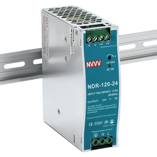 24Vdc 5Amp DIN-Rail Power Supply NDR 120W, Input:100-240VAC,Output:24VDC,Power Supply Switch Switching Converter DC - size: 24V 5A 120W