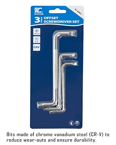 ROTATION 3pcs Offset Screwdriver Set, Z-type Screw Drive