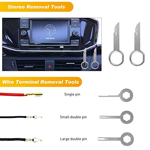 GOOACC - GRC-49 19Pcs Trim Removal Tool Set & Clip Plier Upholstery Remover Nylon Car Panel Removal Set with Portable Storage Bag - color: Blue