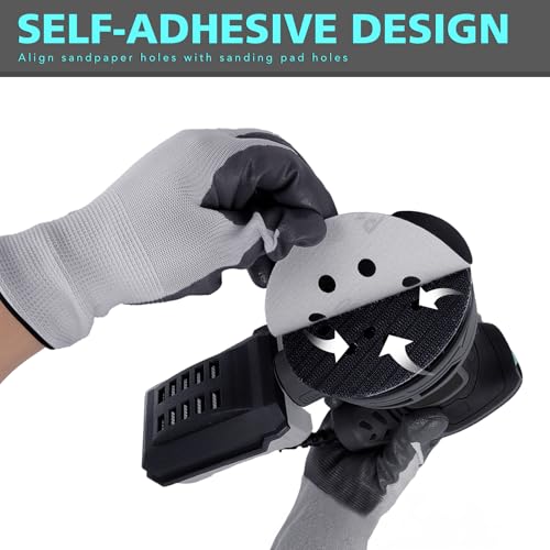 5-Inch Random Orbital Sander, 3Amp Electric Palm Sander with 6-Speed Control, Dust Collector & 16 Sandpapers for Woodworking, Sanding and Polishing Wood/Metal Surfaces