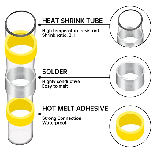 400PCS Solder Seal Wire Connectors, Heat Shrink Butt Connectors Solderstick Solder Stick Waterproof Wire Electrical Connector Kit for Marine Automotive Boat Truck Wire Joint (26-6 Gauge) - size: 400 PCS Solder Sticks Without Heat Gun