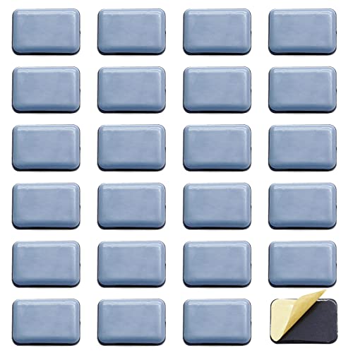 Self-Adhesive Teflon Furniture Sliders, 35 x 25mm, 24 Pcs - size: 35mm x 25mm Rectangle