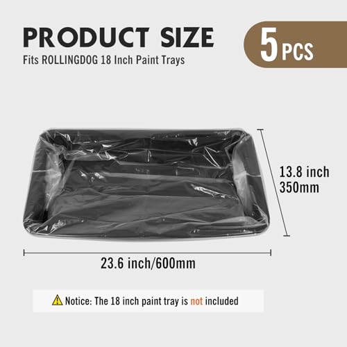 ROLLINGDOG 18 Inch Disposable Paint Tray Liners - color: 18" Disposable Paint Tray Liners