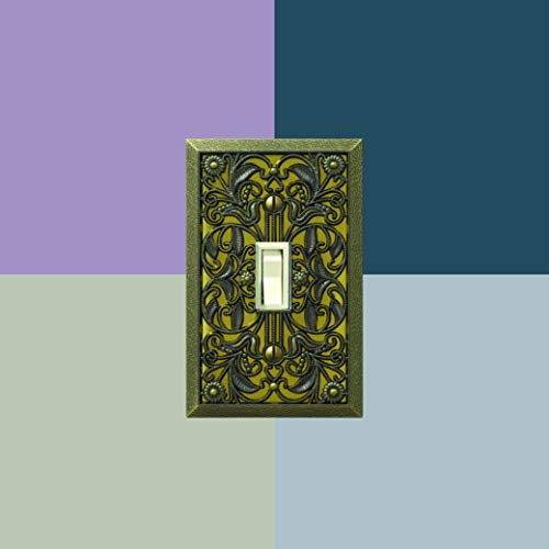 Amerelle 65TAB Filigree Wallplate, 1 Toggle, Antique Brass (Pack of 2) - size: 1 Toggle (Pack of 2)