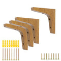 Antrader 4PCS Wooden Shelf Brackets,Solid Wall Mount Wood Shelf Bracket,Wood Triangle Bracket,L Shape Shelf Holders Include Mounting Screws,3.74 x 3.74 x 0.79 Inches,Dark Brown - color: Dark Brown, size: 3.74"×3.74"×0.79",4pcs