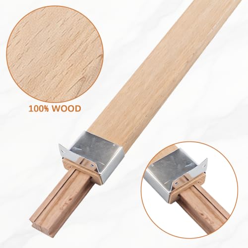 4 Pack Wooden Drawer Slides Bottom Mount Classic Center Guide Track with Metal Slide Glides Traditional Wood Drawer Rails for Dresser Replacement(16 Inches)